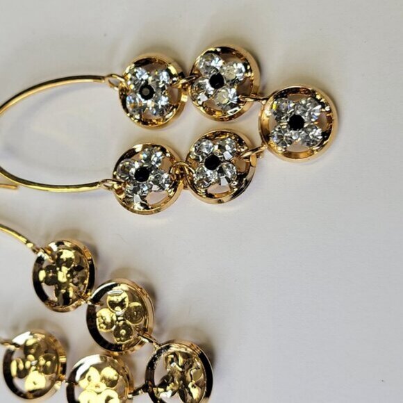 Gold Drop Earrings - Picture 8 of 9